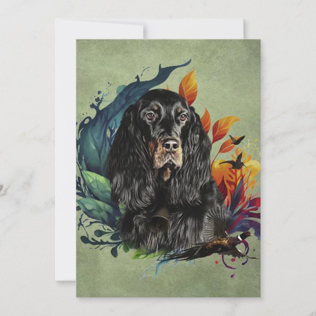 Gordon Setter Einladung (Vorderseite)
