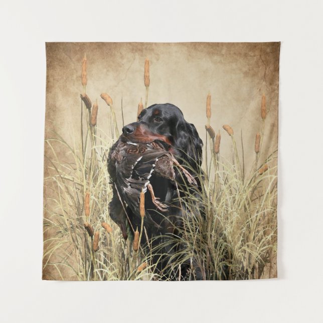 Gordon Setter, Entenjagd Wandteppich (Vorderseite)