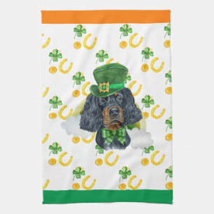 Gordon Setter Ferienhaus Dekoration St. Patrick's  Geschirrtuch