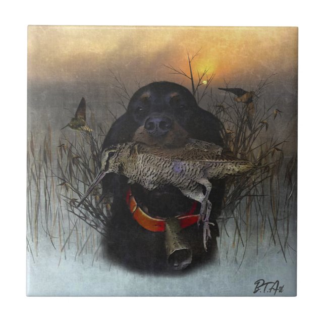 Gordon Setter Fliese (Vorderseite)