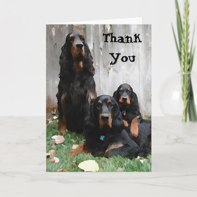 Gordon Setter Generationen Malerei Vielen Dank Hin Dankeskarte (Vorderseite)