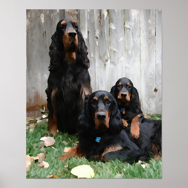 Gordon Setter Generationen Zeichnen Leinwand druck Poster (Vorne)