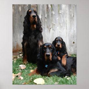 Gordon Setter Generations Gemälde Leinwanddruck Poster