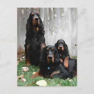 Gordon Setter Generations Painting Postcard Postkarte