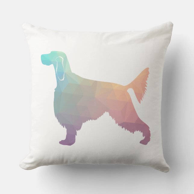 Gordon Setter Geometric Pattern Silhouette Pastell Kissen (Vorderseite)