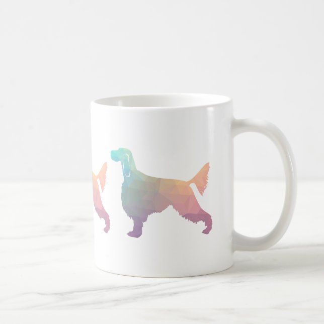 Gordon Setter Geometric Pattern Silhouette Pastell Tasse (Rechts)