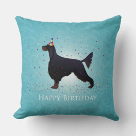 Gordon Setter Happy Birthday Design Kissen
