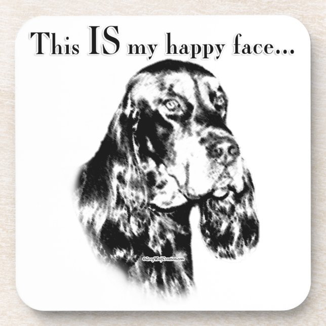 Gordon Setter Happy Face Getränkeuntersetzer (Vorderseite)
