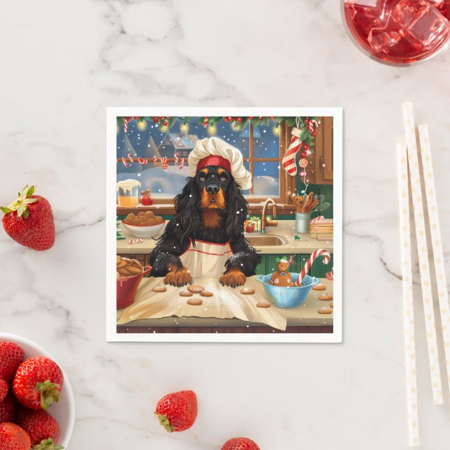 Gordon Setter Holiday Baking: Feierliche Weihnacht Serviette (Beispiel)