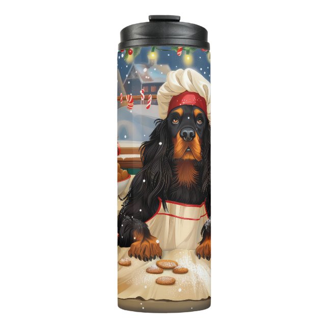 Gordon Setter Holiday Baking: Feierliche Weihnacht Thermosbecher (Vorderseite)