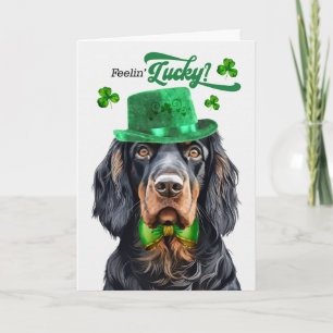 Gordon Setter Hund fühlt sich am St. Patrick's Day Feiertagskarte