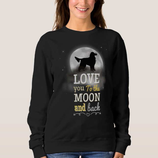 Gordon Setter Hund Liebe zum Mond Sweatshirt (Vorderseite)
