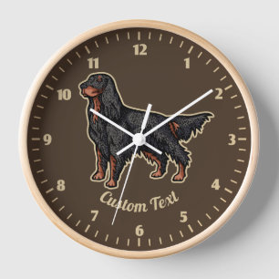 Gordon Setter Illustration Clock Uhr
