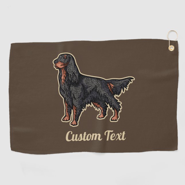 Gordon Setter Illustration Golf Handtuch (Horizontal)