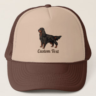 Gordon Setter Illustration Trucker Hat Truckerkappe