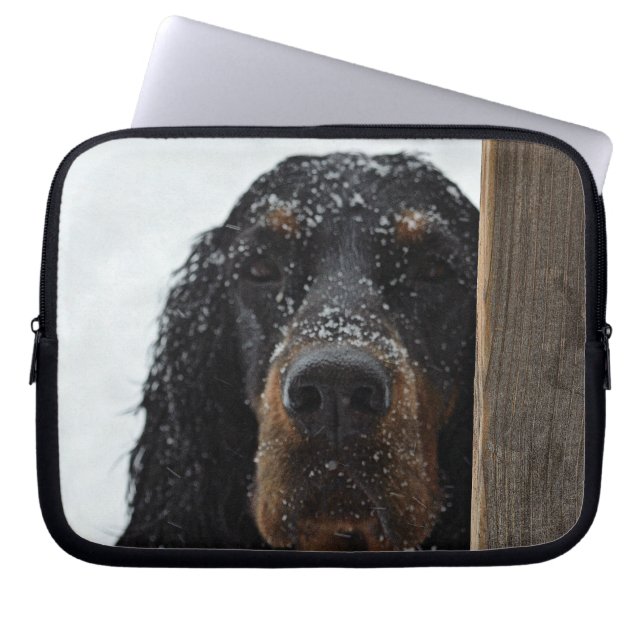 Gordon Setter im Winter Laptop-Sieb Laptopschutzhülle (Vorderseite)