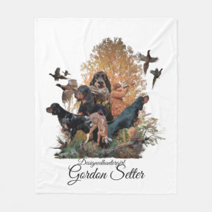Gordon Setter, Jagdsaison Holzwall Art Kaffee Fleecedecke