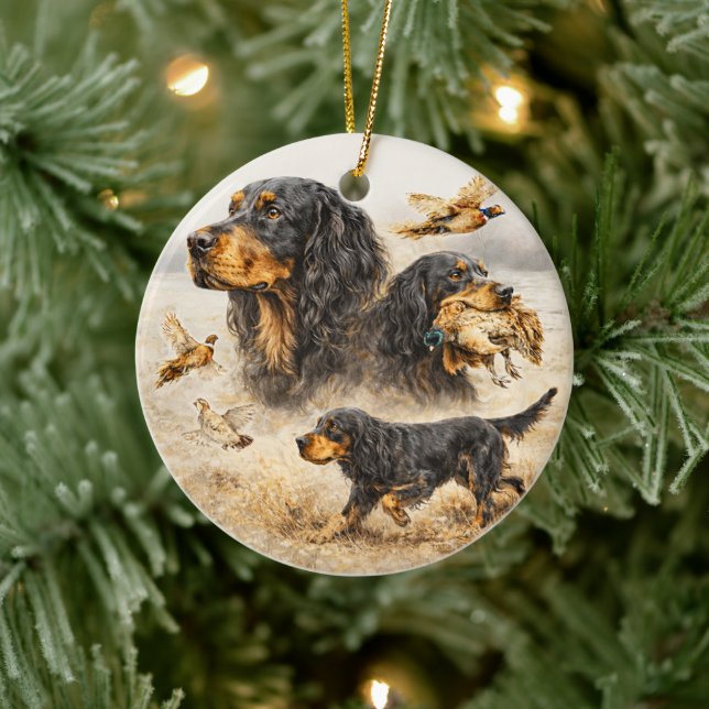 Gordon Setter Keramik Ornament (Baum)