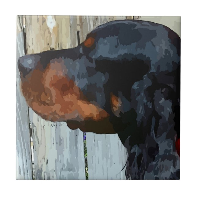 Gordon Setter Keramik Tile Fliese (Vorderseite)