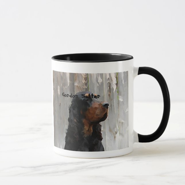 Gordon Setter Kopfmalerei auf einer Keramik Tasse (Rechts)