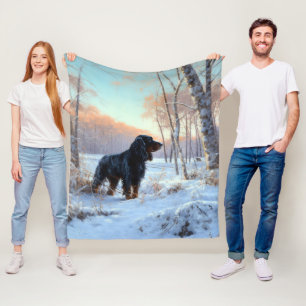 Gordon Setter Lass es schneien Weihnachten Fleecedecke