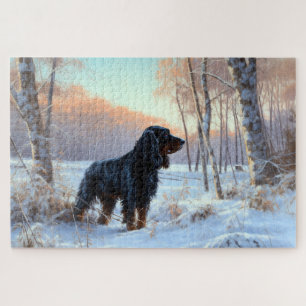 Gordon Setter Lass es schneien Weihnachten Puzzle