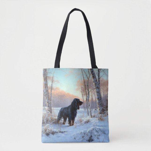 Gordon Setter lässt es Weihnachten schnee (Vorderseite)