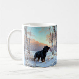 Gordon Setter lässt es Weihnachten schnee Kaffeetasse