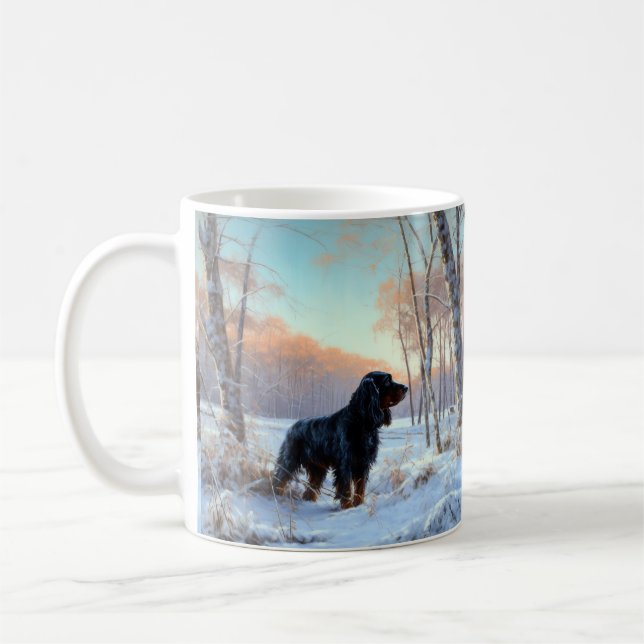 Gordon Setter lässt es Weihnachten schnee Kaffeetasse (Links)
