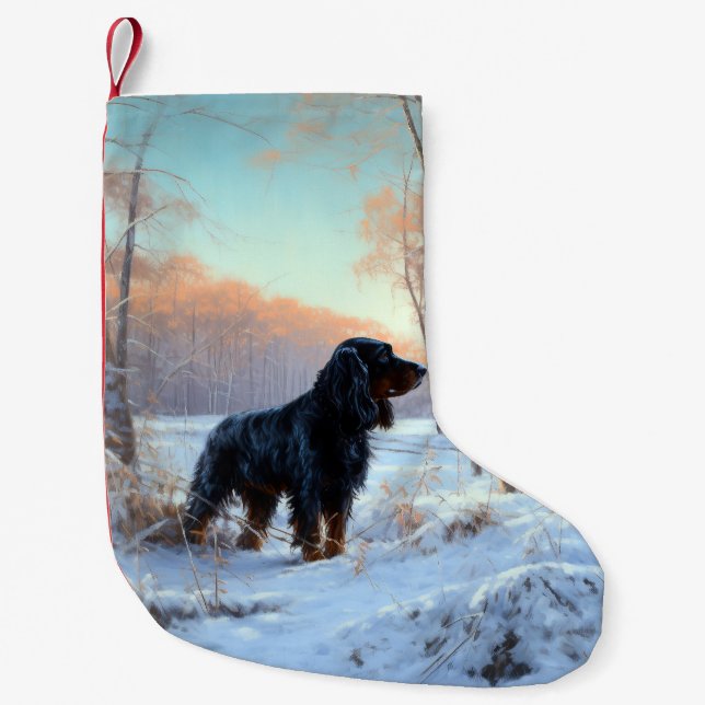 Gordon Setter lässt es Weihnachten schnee Kleiner Weihnachtsstrumpf (Vorderseite)