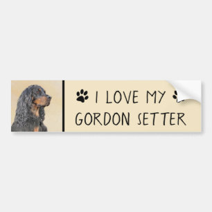 Gordon Setter Malerei - Niedliche Original Hunde K Autoaufkleber