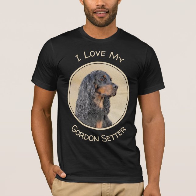 Gordon Setter Malerei - Niedliche Original Hunde K T-Shirt (Vorderseite)