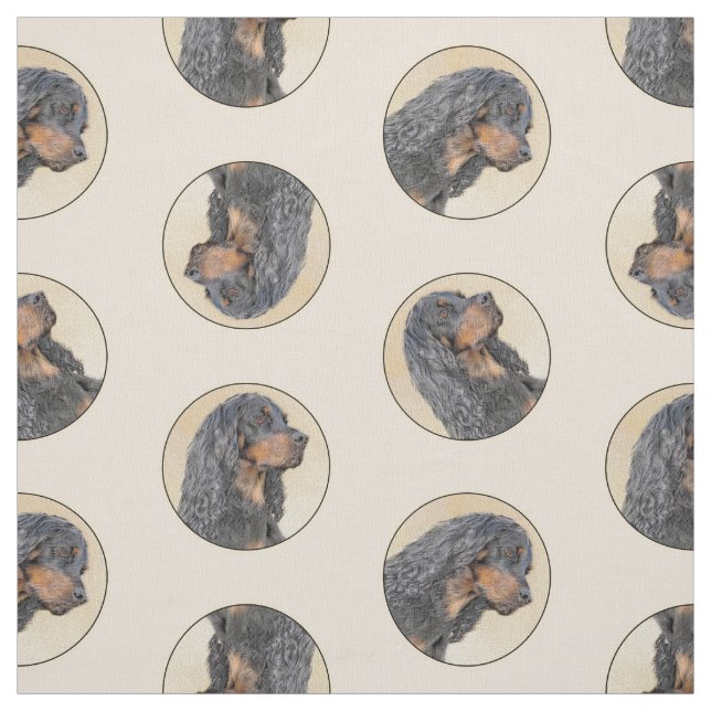 Gordon Setter Malerei Schwarz Niedlich Original Do Stoff (Muster)