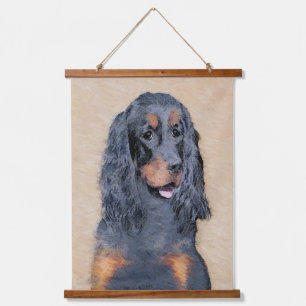 Gordon Setter Malerei - Süße originelle Hundekunst Wandteppich Mit Holzrahmen