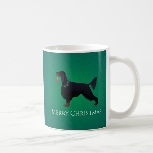 Gordon Setter Merry Christmas Design Kaffeetasse (Rechts)