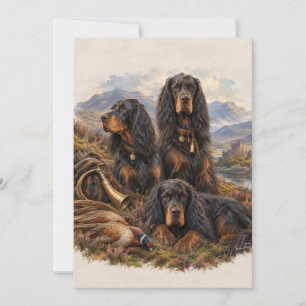Gordon Setter mit Fasanen, Kunst Einladung