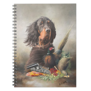 Gordon Setter mit Fasanen, Kunst Notizblock