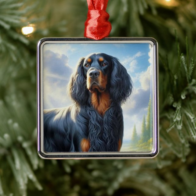 Gordon Setter Ornament Aus Metall (Baum)