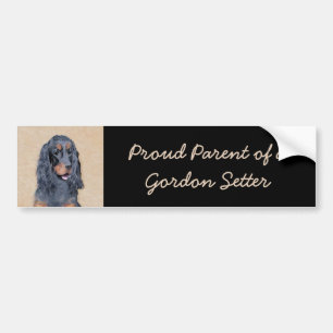 Gordon Setter Painting - Niedliche Original Dog Ar Autoaufkleber