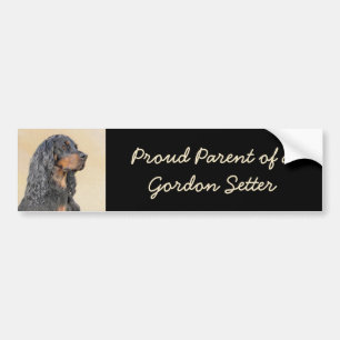 Gordon Setter Painting - Niedliche Original Dog Ar Autoaufkleber