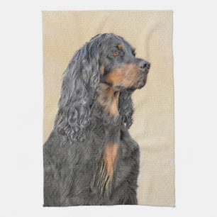 Gordon Setter Painting - Niedliche Original Dog Ar Geschirrtuch