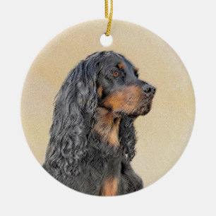Gordon Setter Painting - Niedliche Original Dog Ar Keramik Ornament