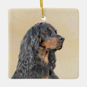 Gordon Setter Painting - Niedliche Original Dog Ar Keramikornament