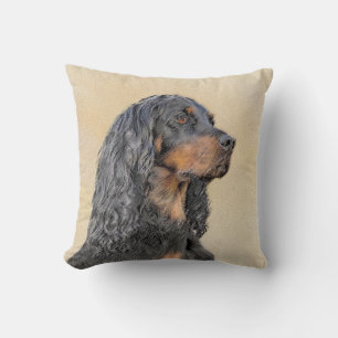 Gordon Setter Painting - Niedliche Original Dog Ar Kissen