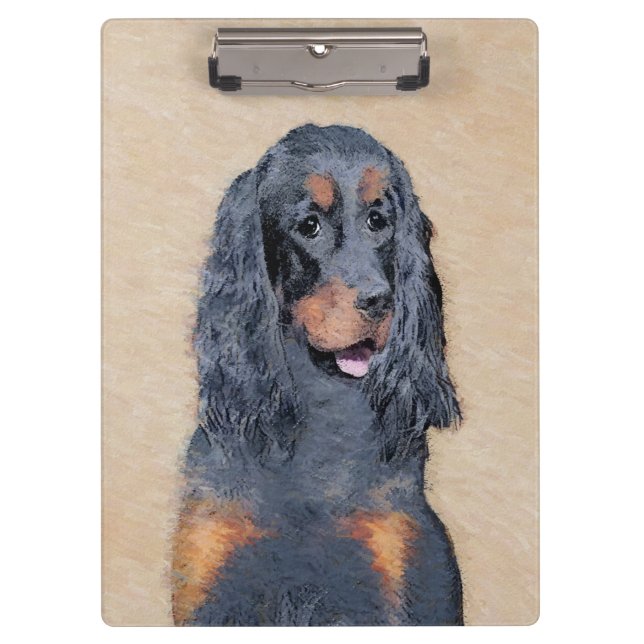 Gordon Setter Painting - Niedliche Original Dog Ar Klemmbrett (Vorderseite)