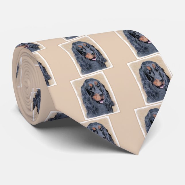 Gordon Setter Painting - Niedliche Original Dog Ar Krawatte (Gerollt)