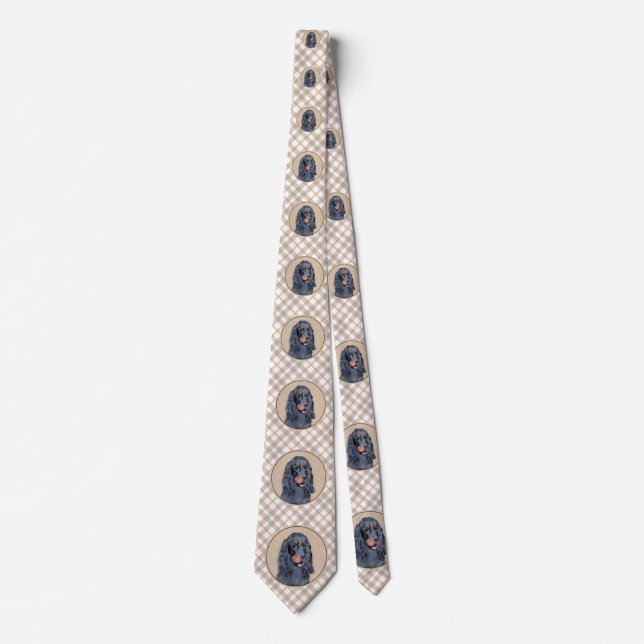 Gordon Setter Painting - Niedliche Original Dog Ar Krawatte (Vorderseite)