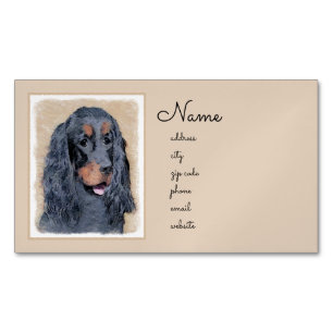 Gordon Setter Painting - Niedliche Original Dog Ar Magnetische Visitenkarte