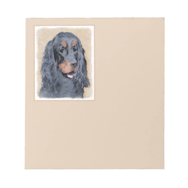 Gordon Setter Painting - Niedliche Original Dog Ar Notizblock (Vorderseite)