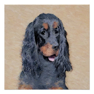 Gordon Setter Painting - Niedliche Original Dog Ar Poster